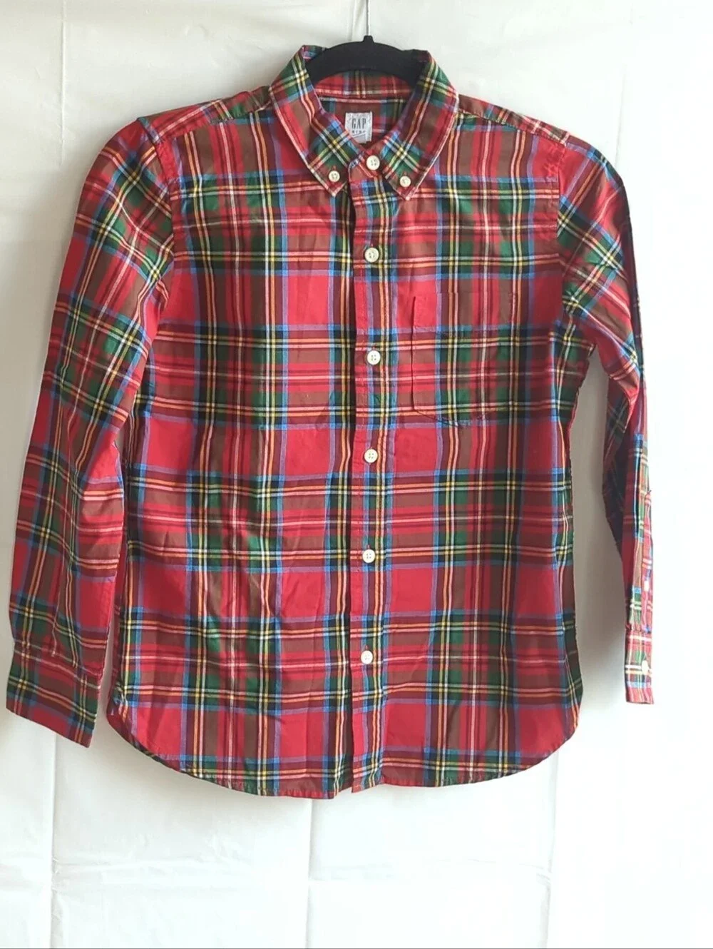 Gap Kids Plaid Long Sleeve Cotton Button-up Shirts Lot Of 2 Size L (10) NWT